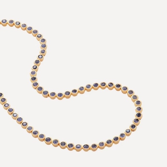 Monica Vinader Gold Vermeil Gemstone Essential Tennis Necklace - Picture 1 of 5